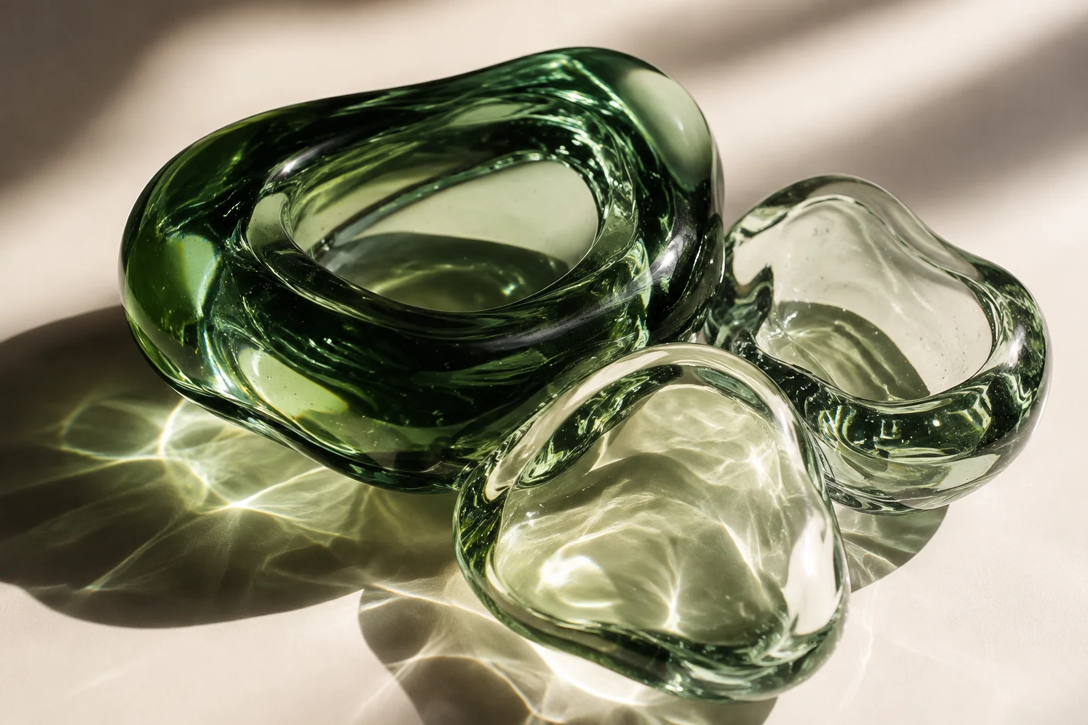 Original green optical glass material study for Sapiens+
